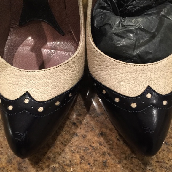 SOLD Marni navy beige leather spectator chunk - Picture 8 of 8